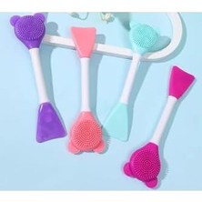 Mabeyn 3 In 1 Ayıcık Silikon Maske Sürme Peeling ve Temizleme Firçası Silikon Maske Spatulası