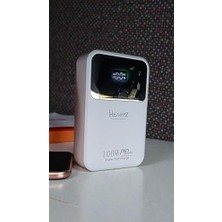 Mabeyn H006 20000 Mh Pd 27W ve USB 100W Fast Hızlı Şarj Dahili Type C ve Lightning Kablolu Dünya Standartlarına Uygun Polymer Batarya Birebir Amper LCD Göstergeli Powerbank