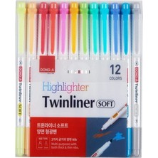Dong-A Twinliner Soft Fosforlu Kalem Çift Taraflı 12'li