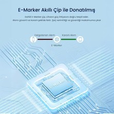 Mabeyn Veggieg 100W 5A E-Mark Çipli Pd Type-C To Type-C Hızlı Şarj ve Data Kablosu 1.2 Metre