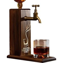Mabeyn Bk Özel Viski Baskılı Musluklu Doğal Ahşap Içki Standı, Içki Çeşmesi, Doğum Günü Hediyesi, Ev Hediyesi, Içecek Dispenseri