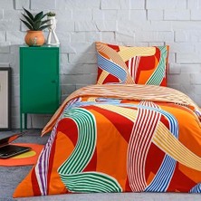 Mabeyn Meadow Düz Pamuk Nevresim Takımı, Turuncu, Tek Kişilik