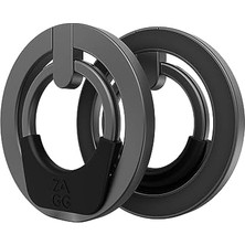 Mabeyn Halka Çıtçıt 360, Manyetik Halka Aksesuarı - 360 Derece Döndürme, Destek Çubuğu ile Güvenli Tutuş - Süper Güçlü Mıknatıs, Magsafe Cihazları ile Uyumlu, 14 ve Uyumlu Cihazlar, Siyah