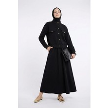 Armine Trend Gold Çıtçıtlı Cep Detaylı Etekli Ikili Takım Siyah 26YT604