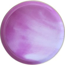 Mabeyn Posh Desen Pembe Düz Tabak 28CM