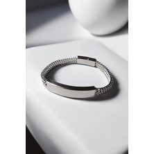 Luna Jewelry Erkek Gümüş Renk Steel Bond 316L Çelik Bileklik