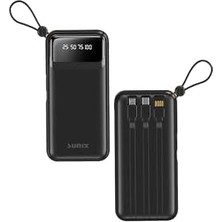 Mabeyn 10.000 Mah Dijital Göstergeli Kendinden Kablolu Powerbank Siyah PB-120