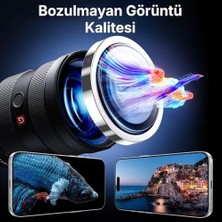 Mabeyn 16 ve 16 Plus ile Uyumlu Alüminyum Alaşım Çerçeveli ve 9h Sertliğinde Temperli Camlı Lens Koruyucu (Gümüş, Glass)