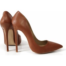 Hayy Shoes Taba Mat Stiletto Topuklu Ayakkabı