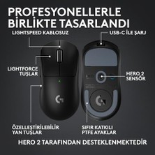 Mabeyn G Pro x Superlight 2c Kablosuz Oyuncu Mouse, Hafif, Hero 2 Sensör, 32.000 Dpı, Siyah