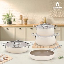 Amboss Sera Nova 7 Parça Derin & Basık Tencere ve Tava Seti - Latte