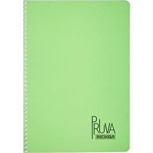 Mabeyn Pruva A4 Pet Spiralli Karton Kapaklı Defter 144 Yaprak - Kareli - Yeşil