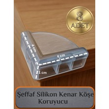 Neler Geldi Neler 8 Adet Silikon Bebek Çocuk Yaşlı Köşe Koruması Cam Masa Mermer Sehpa Mobilya Şeffaf Kenar Koruyucu