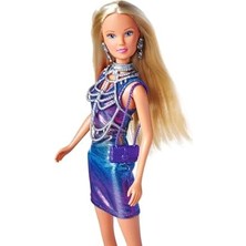 Mabeyn 105733663, Steffi Super Glam, Özel Vücut Zinciri & Küpe Aksesuarı, Özel Işıltılı Elbise, 29CM