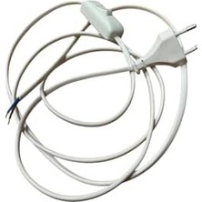 Mabeyn 3 Adet Fişli Anahtarlı Arapuarlı Hazır Kablo | 2 Metre, 0.50 Mm² Beyaz | Aplik,, Masa Lambası, LED Trafosu Için Pratik Uzatma Kablosu (3)