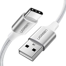 Mabeyn Örgülü USB Type-C Şarj ve Data Kablosu, Beyaz, 25 cm