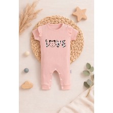 Bubito Pamuklu Love Yazılı Yazlık Kız Bebek Tulum-Pembe