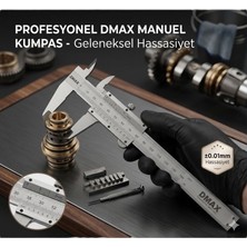 If D-Max 150 mm Mekanik Kumpas - Paslanmaz Çelik Gövde Verniyeli Ölçüm Aleti