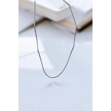 Luna Jewelry Erkek Gümüş Renk Örme Zincir 316 L Çelik Kolye