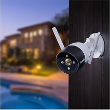 Mabeyn Güvenlik Kamerası Dış Wlan, 1080P Ip Kamera, 30 M Tam Renkli Gece Görüşü, Iki Yönlü Ses, Alarm Bildirimi, Kişi Tanıma ve Hareket Algılama, IP66, Sd Kart ve Bulut ve Nvr Bellek, Ct3