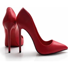 Hayy Shoes Kırmızı Mat Stiletto Topuklu Ayakkabı