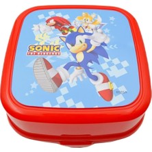 Mabeyn Sonic 4 Bölmeli Beslenme Kabı, Kırmızı %100 Bambu Malzeme ile Kaşık-Çatal İçinde