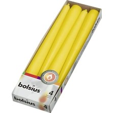 Mabeyn Sarı Konik Şamdan Mumlar 4 Paket - 24,5 cm - 7,5 Saat Yanan Damlamayan Mumlar - Akşam Yemeği, Parti, Düğün Dekoru Için Uzun Mum Seti