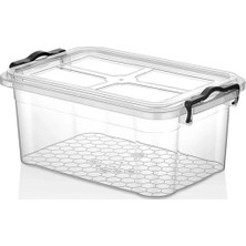 Mabeyn 10 Lt Kilitli Kapaklı Erzak Saklama Kabı, Şeffaf Bakliyat Kiler Kutusu, 35X24X14 cm Bpa Free