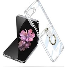 Mabeyn Galaxy Z Flip 6 Kılıf Yüzüklü Kıpta Kapak-Şeffaf