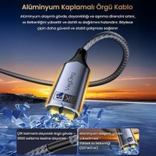 Mabeyn Type-C To Dp Kablo 8k 60Hz 4K 240Hz Hdr Arc 48GBPS Örgülü Çift Yönlü Görüntü Kablosu 2 Metre