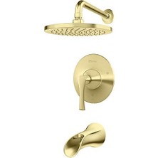 Mabeyn LG89-8RHBG Rhen Küvet ve Duş Kabı, Fırçalanmış Altın