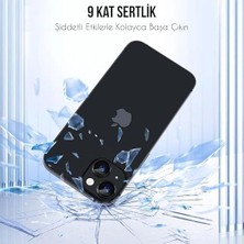 Mabeyn Iphone Alüminyum Alaşım Çerçeveli Tempered Glass Kamera Lens Koruyucu (15 Siyah)