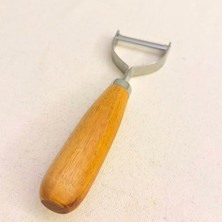Mabeyn Akasya Ahşap Saplı Paslanmaz Çelik Sebze Soyacağı, Ergonomik Mutfak Aleti, Dayanıklı El Gereci