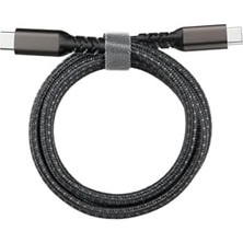 Mabeyn Siyah 2.jenerasyon Type, C To Type, C Ile Uyumlu Usb3.2 Pd Data Kablosu 100W 20GBPS 4K 60Hz 0.2 M