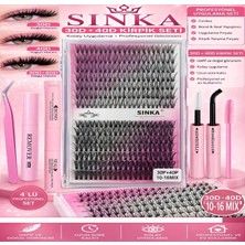 Sinka Takma Kirpik Seti 280'LI Yapıştırıcı Sabitleyici Çıkarıcı Remover + Takma Kirpik Cımbızı 30D-40D