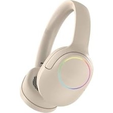 Mabeyn Kulak Üstü Bluetooth Kulaklık LP-HD003 Rgb LED Işıklı Bluetooth V5.4 Krem