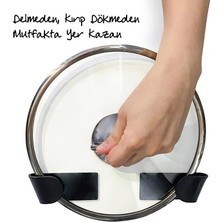 Mabeyn Tencere Kapağı Tutucu 3 Set (6 Parça) Kendinden Yapışkanlı, Pot Lid Holder
