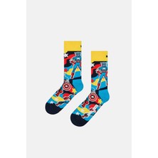 Happy Socks - Lacivert Marvel Avengers Captain America Çorap