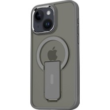 Mabeyn Ggm Giyim & Aksesuar 15 Için ile Uyumlu Arkası Mat Yapıya Metal Kamera Çerçeveli Ultra Güçlendirilmiş Açılır Stantlı Tork Kılıf (Gri)