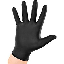 Mabeyn Siyah Nitril Eldiven Pudrasız Kalın 100LÜ Paket L