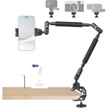 Mabeyn Neewer 22 "sihirli Kol W Masa C Kelepçe, Mic Boom Kol Eklemli Üstten Kamera Dağı 1/4 "3/8" Arrı Için Konular, Telefon Mikrofon Webcam Eylem Kamera Video Işık Için Masaüstü Standı Tutucu UA057