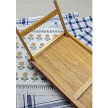Mabeyn Promosyonca Bambu Açılır Kapanır Ayaklı Tepsi, 50X30 cm