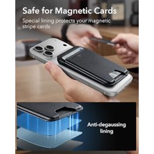 Mabeyn Esr Halolock Vegan Deri Cüzdan Standı, Magsafe Cüzdan ve Ayarlanabilir Stand, 14/14 Plus/14 Pro/14 Pro Max ve 13/12 Serisi ile Uyumlu, 13/12 Mini ile Uyumlu Değil, 3 Kart Tutucu, Siyah