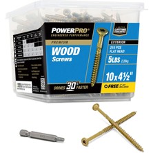 Mabeyn Power Pro 48616 Ahşap Vidalar, 10 x 4-1/2 Inç, Premium Dış Mekan Güverte Vidaları, Paslanmaya Dayanıklı, Epoksi Kaplı Bronz, 5 Lb Küvet, 237 Adet