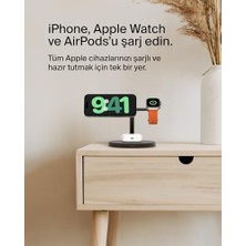 Mabeyn Boostcharge 3'ü 1 Arada Qi2 Şarj Cihazı, Magsafe Uyumlu Kablosuz Şarj Istasyonu, 16 Serisi,, Kaymaz Tabanlı Airpods Için Qi2 Kablosuz Şarj Aleti, Psu Dahil - Siyah