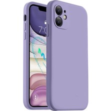 Mabeyn - 11 ile Uyumlu Telefon Kılıfı - 12 Görünümlü Köşeli Tasarım, Içi Kadife Lansman Kılıf - Lila