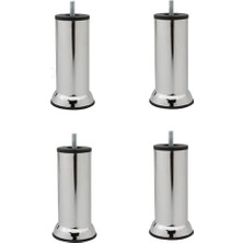 Mabeyn Mobilya Kanepe Koltuk Çekyat Yükseltme Ayağı Kalın Diş M10 Krom Metal 15 cm 4 Adet