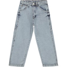 Civil Boys Yan Cepli Baggy Kalıp 10-13 Yaş Pantolon Kot - Mavi