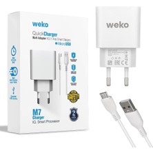 Mabeyn Weko WK-21436 M7 2.1 Amper Şarj Başlık Adaptörü + 70 cm Mıcro USB Kablo