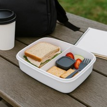 Mabeyn Viosstore Sızdırmaz Lunch Box – 3 Bölmeli Yemek Kabı | Öğle Yemeği Kutusu | Saklama Kabı | Bpa Içermez (Beyaz)